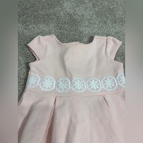 Janie & Jack Blush Pink Spring Easter dress short sleeve white lace 12-18 months - Picture 7 of 7